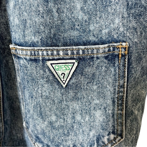 Vintage Guess Kids Size Medium Acid Wash Retro 80’s Denim Jean Overalls - Picture 10 of 12